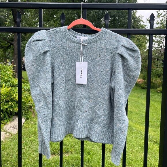 FRAME Pleated Puff Sleeve Sweater NWT - Picture 9 of 10